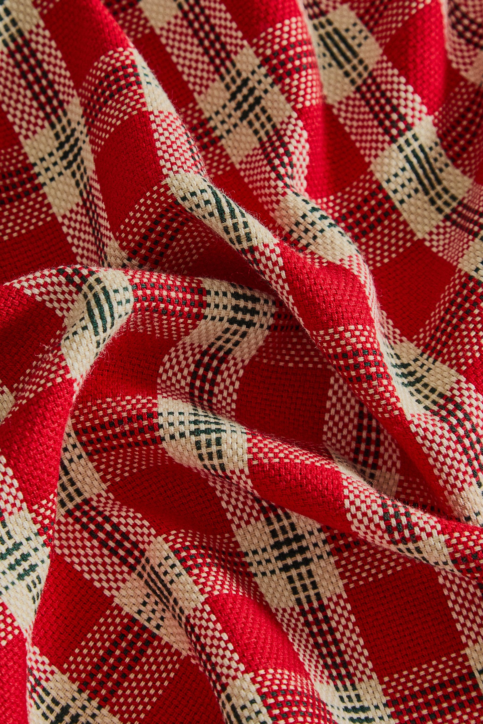 DYED THREAD COTTON CHRISTMAS TABLECLOTH